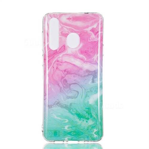 Pink Green Soft TPU Marble Pattern Case for Samsung Galaxy A8s ...