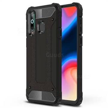 King Kong Armor Premium Shockproof Dual Layer Rugged Hard Cover for Samsung Galaxy A8s - Black Gold