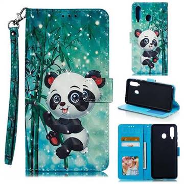 Cute Panda 3D Painted Leather Phone Wallet Case for Samsung Galaxy A8s