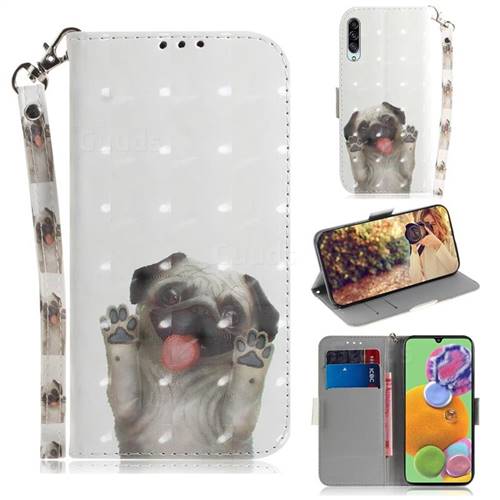 Pug Dog 3D Painted Leather Wallet Phone Case for Samsung Galaxy A90 5G
