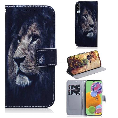 Lion Face PU Leather Wallet Case for Samsung Galaxy A90 5G