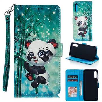 Cute Panda 3D Painted Leather Phone Wallet Case for Samsung Galaxy A90 5G