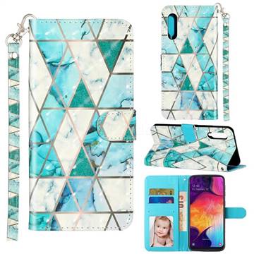 Stitching Marble 3D Leather Phone Holster Wallet Case for Samsung Galaxy A90 5G