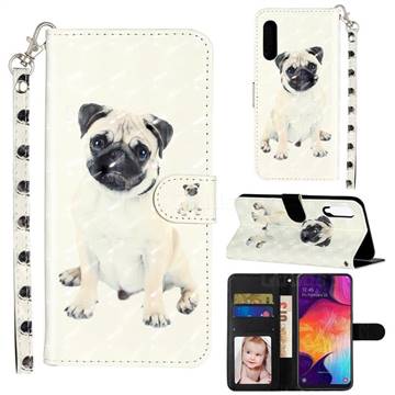 Pug Dog 3D Leather Phone Holster Wallet Case for Samsung Galaxy A90 5G