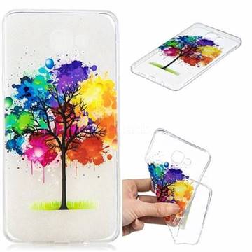 Oil Painting Tree Clear Varnish Soft Phone Back Cover for Samsung Galaxy A9 (2018) / A9 Star Pro / A9s
