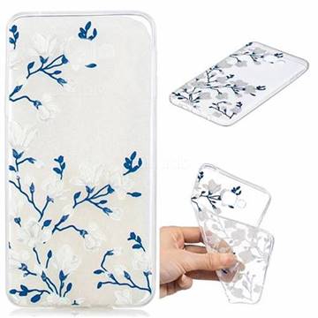 Magnolia Flower Clear Varnish Soft Phone Back Cover for Samsung Galaxy A9 (2018) / A9 Star Pro / A9s