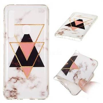 Inverted Triangle Black Soft TPU Marble Pattern Phone Case for Samsung Galaxy A9 (2018) / A9 Star Pro / A9s