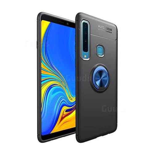 Auto Focus Invisible Ring Holder Soft Phone Case for Samsung Galaxy A9 (2018) / A9 Star Pro / A9s - Black Blue