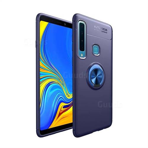 Auto Focus Invisible Ring Holder Soft Phone Case for Samsung Galaxy A9 (2018) / A9 Star Pro / A9s - Blue