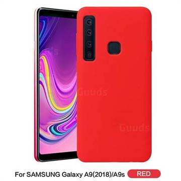 Howmak Slim Liquid Silicone Rubber Shockproof Phone Case Cover for Samsung Galaxy A9 (2018) / A9 Star Pro / A9s - Red