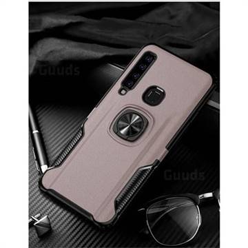 Knight Armor Anti Drop PC + Silicone Invisible Ring Holder Phone Cover for Samsung Galaxy A9 (2018) / A9 Star Pro / A9s - Rose Gold