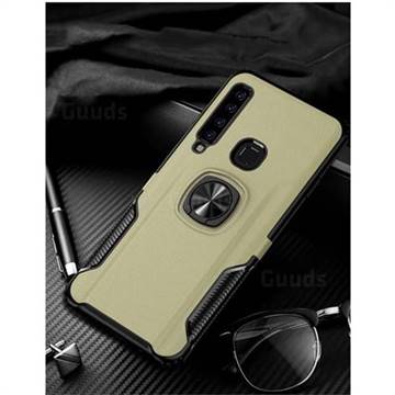 Knight Armor Anti Drop PC + Silicone Invisible Ring Holder Phone Cover for Samsung Galaxy A9 (2018) / A9 Star Pro / A9s - Champagne
