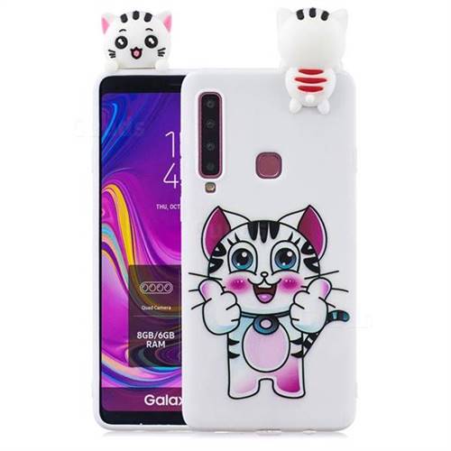 Cute Pink Kitten Soft 3D Climbing Doll Soft Case for Samsung Galaxy A9 (2018) / A9 Star Pro / A9s