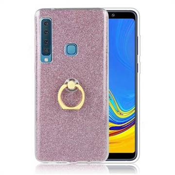 Luxury Soft TPU Glitter Back Ring Cover with 360 Rotate Finger Holder Buckle for Samsung Galaxy A9 (2018) / A9 Star Pro / A9s - Pink