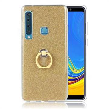 Luxury Soft TPU Glitter Back Ring Cover with 360 Rotate Finger Holder Buckle for Samsung Galaxy A9 (2018) / A9 Star Pro / A9s - Golden