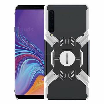 Heroes All Metal Frame Coin Kickstand Car Magnetic Bumper Phone Case for Samsung Galaxy A9 (2018) / A9 Star Pro / A9s - Silver