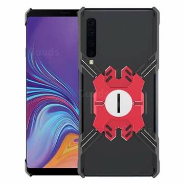 Heroes All Metal Frame Coin Kickstand Car Magnetic Bumper Phone Case for Samsung Galaxy A9 (2018) / A9 Star Pro / A9s - Black