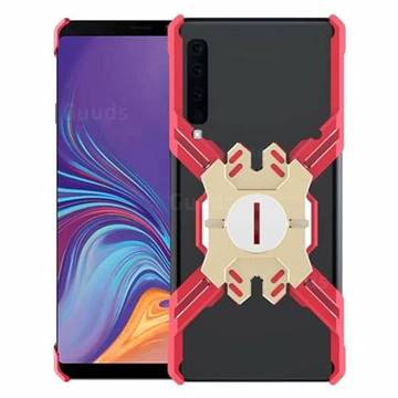 Heroes All Metal Frame Coin Kickstand Car Magnetic Bumper Phone Case for Samsung Galaxy A9 (2018) / A9 Star Pro / A9s - Red