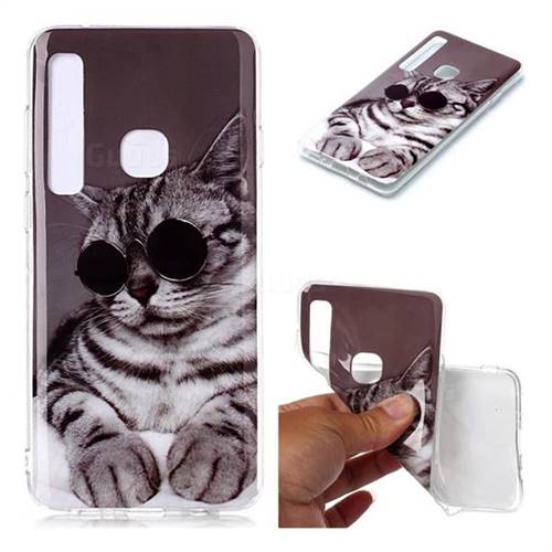 Kitten with Sunglasses Soft TPU Cell Phone Back Cover for Samsung Galaxy A9 (2018) / A9 Star Pro / A9s