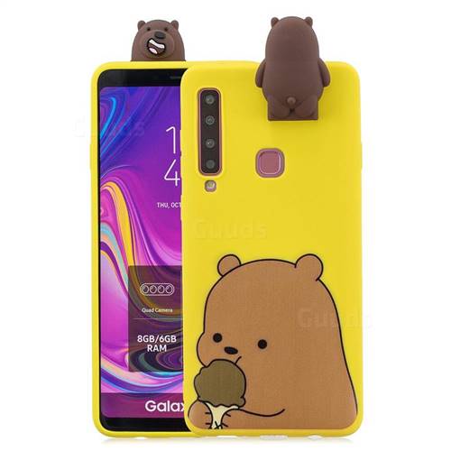 Brown Bear Soft 3D Climbing Doll Stand Soft Case for Samsung Galaxy A9 (2018) / A9 Star Pro / A9s