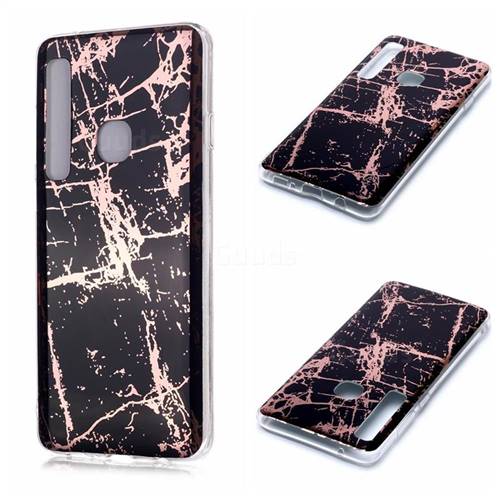 Black Galvanized Rose Gold Marble Phone Back Cover for Samsung Galaxy A9 (2018) / A9 Star Pro / A9s