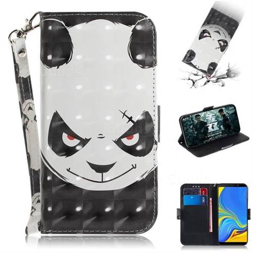 Angry Bear 3D Painted Leather Wallet Phone Case for Samsung Galaxy A9 (2018) / A9 Star Pro / A9s
