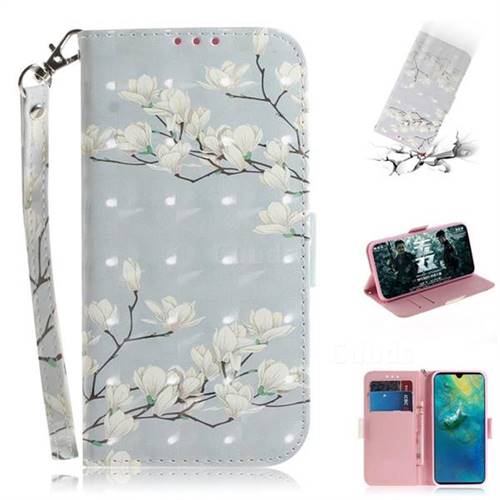 Magnolia Flower 3D Painted Leather Wallet Phone Case for Samsung Galaxy A9 (2018) / A9 Star Pro / A9s