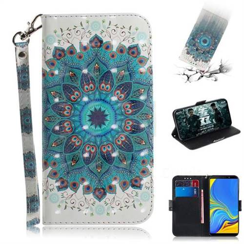 Peacock Mandala 3D Painted Leather Wallet Phone Case for Samsung Galaxy A9 (2018) / A9 Star Pro / A9s