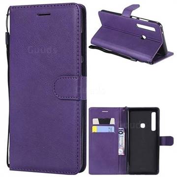 Retro Greek Classic Smooth PU Leather Wallet Phone Case for Samsung Galaxy A9 (2018) / A9 Star Pro / A9s - Purple