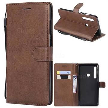 Retro Greek Classic Smooth PU Leather Wallet Phone Case for Samsung Galaxy A9 (2018) / A9 Star Pro / A9s - Brown
