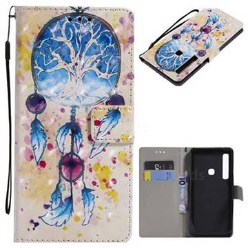 Blue Dream Catcher 3D Painted Leather Wallet Case for Samsung Galaxy A9 (2018) / A9 Star Pro / A9s