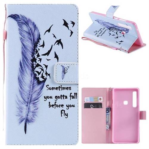 Feather Birds PU Leather Wallet Case for Samsung Galaxy A9 (2018) / A9 Star Pro / A9s