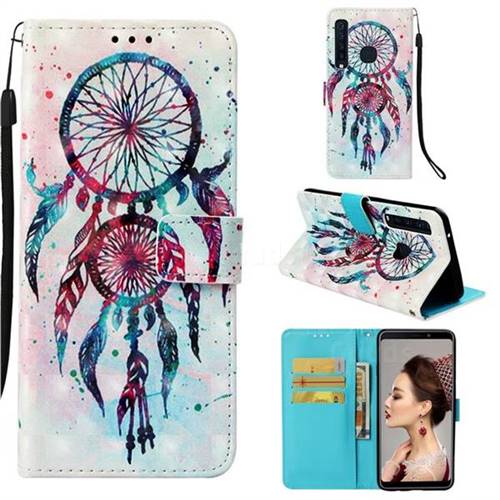 ColorDrops Wind Chimes 3D Painted Leather Wallet Case for Samsung Galaxy A9 (2018) / A9 Star Pro / A9s