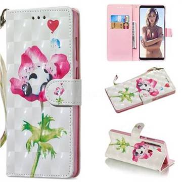 Flower Panda 3D Painted Leather Wallet Phone Case for Samsung Galaxy A9 (2018) / A9 Star Pro / A9s