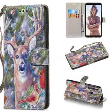 Elk Deer 3D Painted Leather Wallet Phone Case for Samsung Galaxy A9 (2018) / A9 Star Pro / A9s