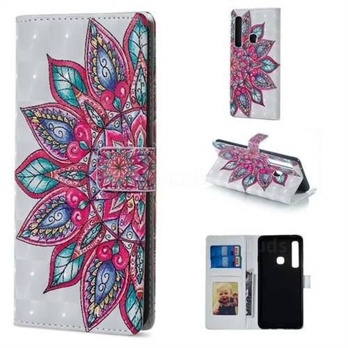 Mandara Flower 3D Painted Leather Phone Wallet Case for Samsung Galaxy A9 (2018) / A9 Star Pro / A9s