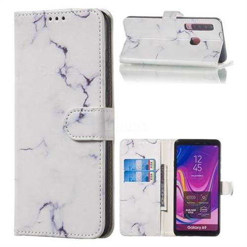 Soft White Marble PU Leather Wallet Case for Samsung Galaxy A9 (2018) / A9 Star Pro / A9s