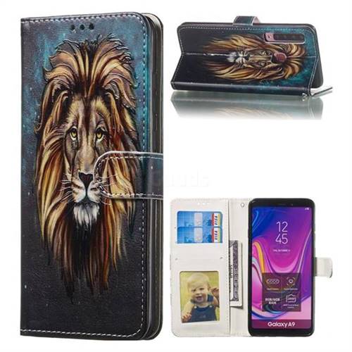 Ice Lion 3D Relief Oil PU Leather Wallet Case for Samsung Galaxy A9 (2018) / A9 Star Pro / A9s