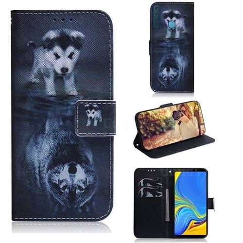 Wolf and Dog PU Leather Wallet Case for Samsung Galaxy A9 (2018) / A9 Star Pro / A9s
