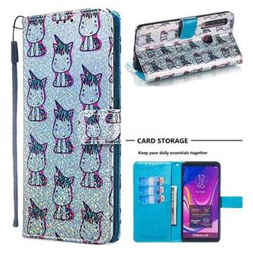 Little Unicorn Sequins Painted Leather Wallet Case for Samsung Galaxy A9 (2018) / A9 Star Pro / A9s