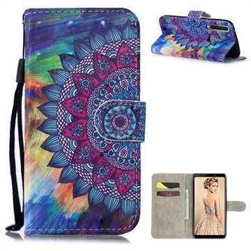 Oil Painting Mandala 3D Painted Leather Wallet Phone Case for Samsung Galaxy A9 (2018) / A9 Star Pro / A9s