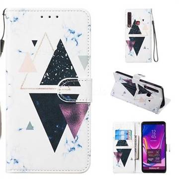 Triangle Marble Smooth Leather Phone Wallet Case for Samsung Galaxy A9 (2018) / A9 Star Pro / A9s
