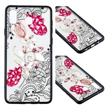 Tulip Lace Diamond Flower Soft TPU Back Cover for Samsung Galaxy A8 Star (A9 Star)