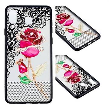 Rose Lace Diamond Flower Soft TPU Back Cover for Samsung Galaxy A8 Star (A9 Star)