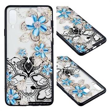 Lilac Lace Diamond Flower Soft TPU Back Cover for Samsung Galaxy A8 Star (A9 Star)