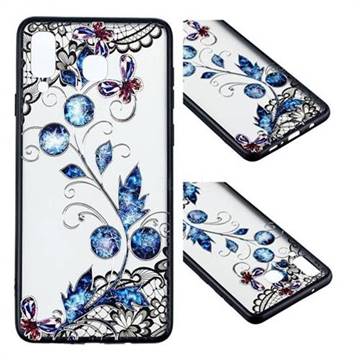 Butterfly Lace Diamond Flower Soft TPU Back Cover for Samsung Galaxy A8 Star (A9 Star)