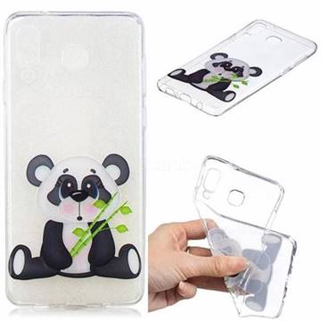 Bamboo Panda Clear Varnish Soft Phone Back Cover for Samsung Galaxy A8 Star (A9 Star)