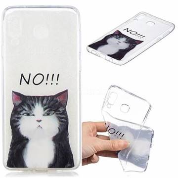 Cat Say No Clear Varnish Soft Phone Back Cover for Samsung Galaxy A8 Star (A9 Star)