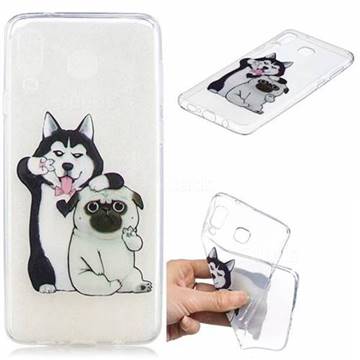 Selfie Dog Clear Varnish Soft Phone Back Cover for Samsung Galaxy A8 Star (A9 Star)