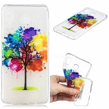 Oil Painting Tree Clear Varnish Soft Phone Back Cover for Samsung Galaxy A8 Star (A9 Star)